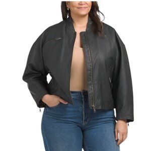 FREE PEOPLE Vinny Faux Leather Bomber Jacket